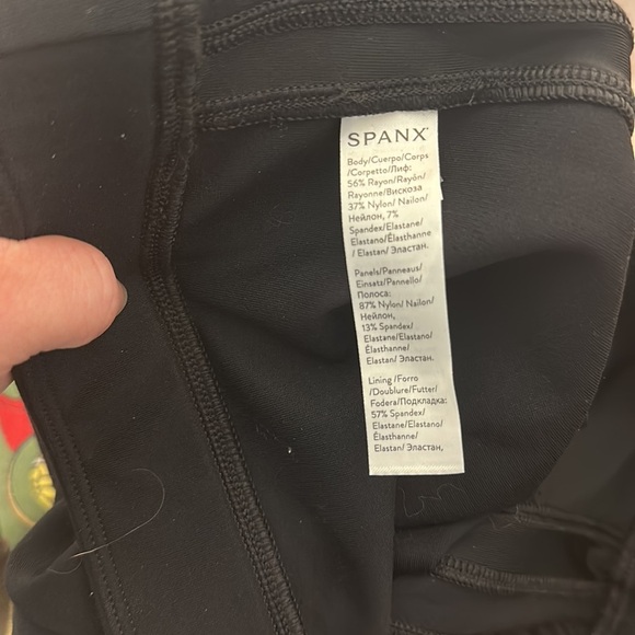 SPANX Black Track Legging Joggers with Faux Leather Side Stripes | Size: Large - Picture 11 of 13